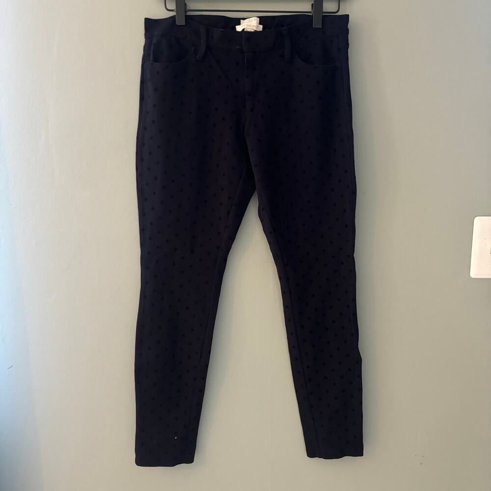 J Crew Gigi Black Polka Dot Cropped Straight Leg Jens